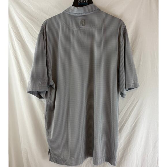 Footjoy Two Tone Gray Short Sleeve Polo Shirt Polyester Spandex XL - Picture 6 of 6